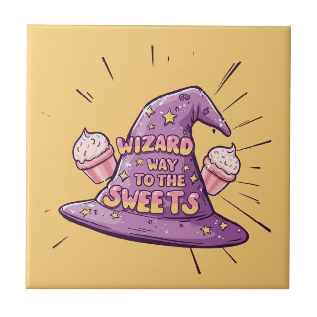Girly Halloween - Wizard Way to the Sweets Tile (Front)