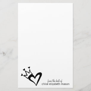 Girly Heart Doodles Stationery
