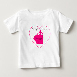 Girly Heart Pink Text Daddy's little Princess Baby T-Shirt
