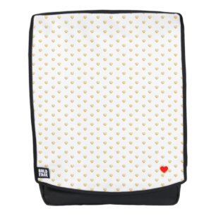 Girly Hearts Gold Faux Foil White Pattern Backpack