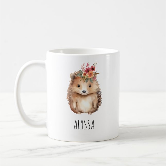 Girly Hedgehog  Coffee Mug (Left)