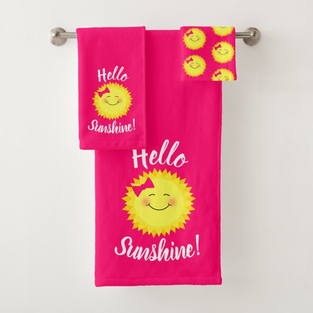 Girly Hello Sunshine Bath Towel Set (Insitu)