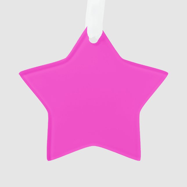 Girly Hot Pink Colour Background Customise It! Ornament (Back)