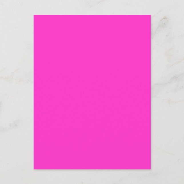 Girly Hot Pink Colour Background Customise It! Postcard (Front)