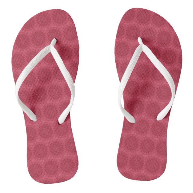 Girly Hot Pink Cute Floral Vacation Beach Summer  Jandals (Footbed)