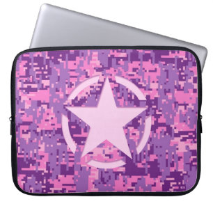 Girly Hot Pink Digital Camouflage Decor Laptop Sleeve