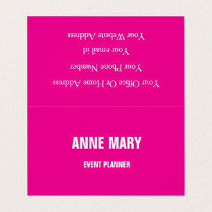 Girly Hot Pink Fuchsia Colourful Event Planner 202 Business Card