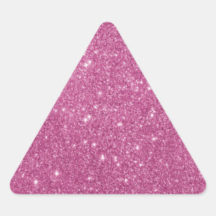Girly Hot Pink Glitter Triangle Sticker