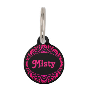 Girly hot pink pet tag