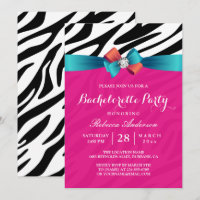 Girly Hot Pink Zebra Print Bachelorette Party