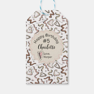 Girly Insects Heart Worm-ing Wishes Birthday Gift Tags