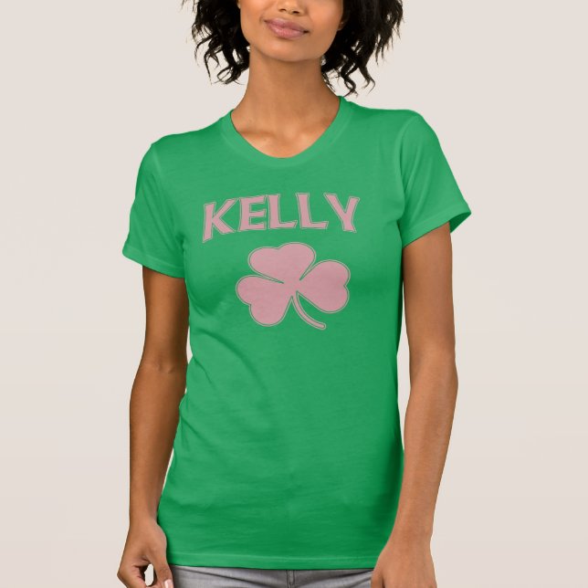 Girly Irish Kelly Family Shamrock T-Shirt (Front)