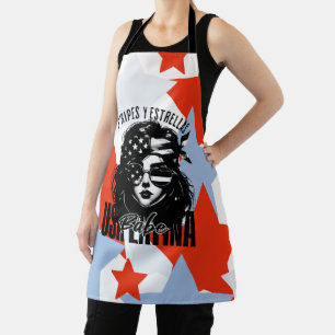 Girly Latina Fourth of July Independence Day Apron