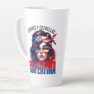 Girly Latina Fourth of July Independence Day Cook Latte Mug