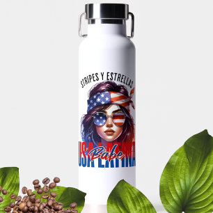 Girly Latina Fourth of July Independence Day Cook Water Bottle