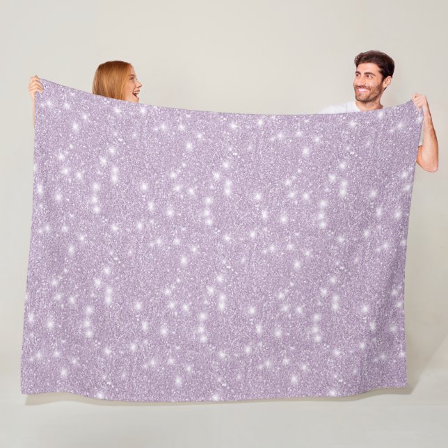 Girly Lavender Faux Glitter Sparkle Fleece Blanket (In Situ)