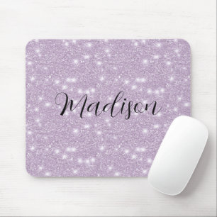Girly Lavender Faux Glitter Sparkle Mouse Pad