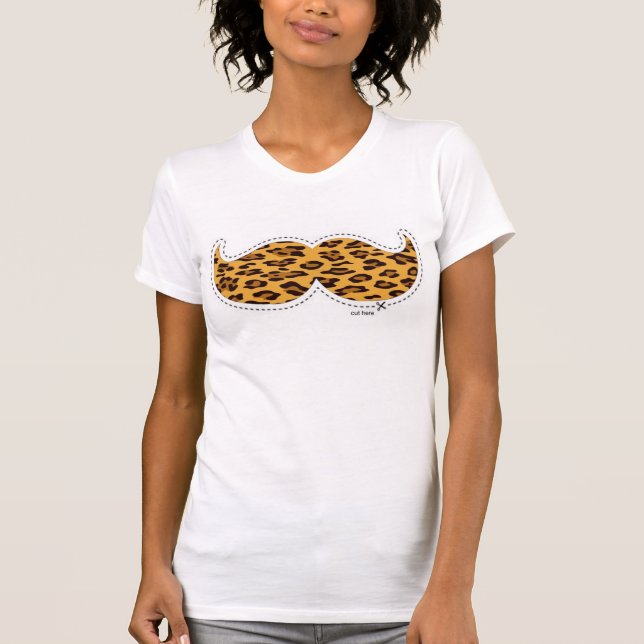 girly leopard moustache T-Shirt (Front)