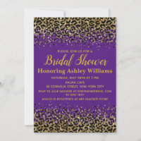Girly Leopard Purple Gold Customised Bridal Shower