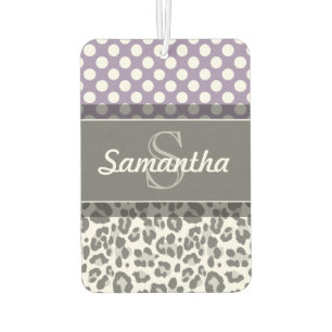 Girly Leopard Spot Print Pattern Custom Monograms Car Air Freshener