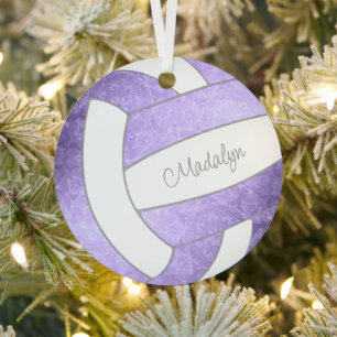girly lilac purple keepsake volleyball metal tree decoration