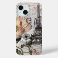 girly lotus flower vintage paris eiffel tower