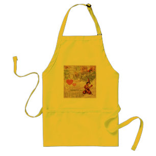 Girly Love Heart Vintage Sweetheart Collage Standard Apron