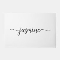 Girly Minimal White Custom Monogram Name Script