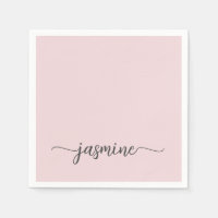 Girly Minimalist Simple Blush Pink Monogram Script