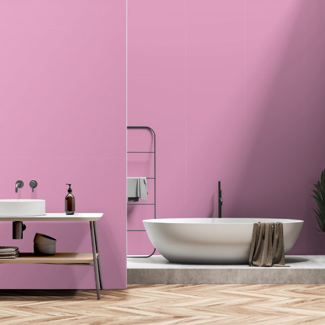 Girly Minimalist Solid Amaranth Pink Wallpaper (Bathroom)