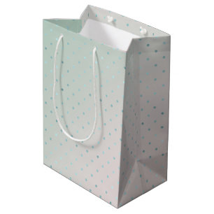 Girly Mint Aqua Peach Glam Dots       Medium Gift  Bag