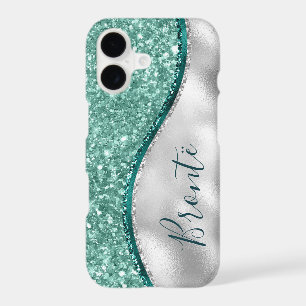 Girly Mint Green Turquoise Emerald & Silver