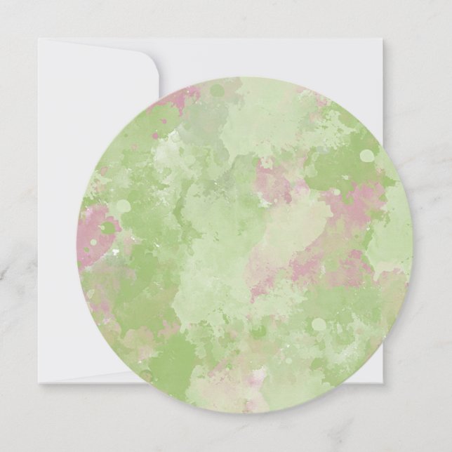 Girly Mint Pink Abstract Sweet Sixteen Invitation (Front)