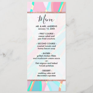 Girly Modern Abstract Geometric Pattern Menu
