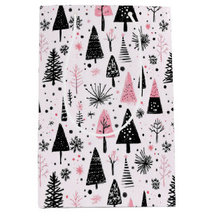Girly Modern Christmas Medium Gift Bag