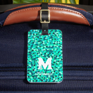Girly Modern Fun Monogrammed Luggage Tag