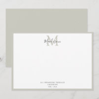 Girly Modern Pastel Grey Handlettered Monogram N