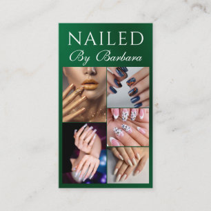 Girly Modern Photo Nail Artist Technician QR Code  Business Card