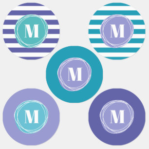 Girly Modern Stripes Monogram 