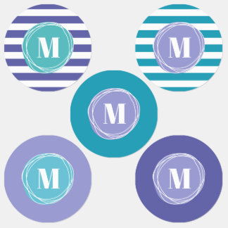 Girly Modern Stripes Monogram 