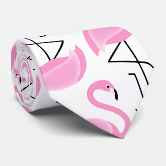 Girly Modern Tropical Pink Flamingo Pattern Tie