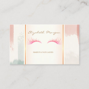 Girly Modern ,Watercolor Brush Stroke Lashes Business Card