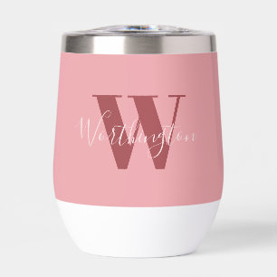 Girly Monogram and Name pink blush red