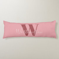 Girly Monogram and Name pink blush red