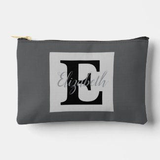 Girly Monogram and Name pink purple Luggage Accessory Pouch