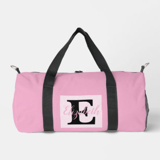 Girly Monogram and Name pink purple Luggage Duffle Bag