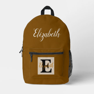 Girly Monogram and Name pink purple Luggage Printed Backpack