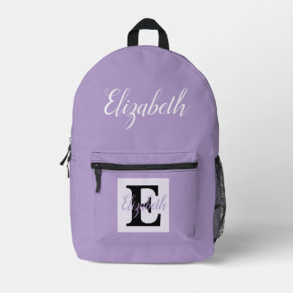 Girly Monogram and Name pink purple Luggage Printed Backpack