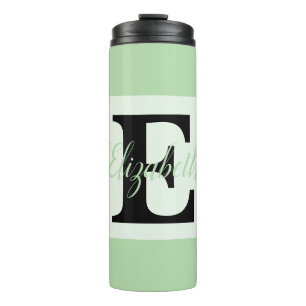Girly Monogram and Name pink purple Luggage Thermal Tumbler