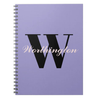 Girly Monogram and Name purple  Notebook